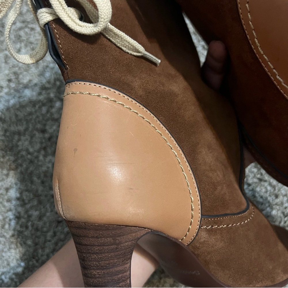 See by Chloe Elegant Brown Suede Ankle Boots size 37 1/2 - Picture 4 of 14